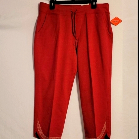 st John's Bay French Terry Capri Pants - Picture 2 of 10